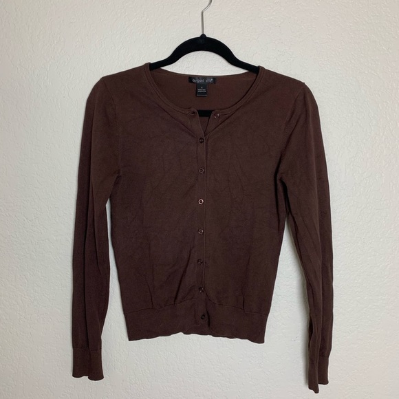 August Silk Brown Silk Blend Cardigan 